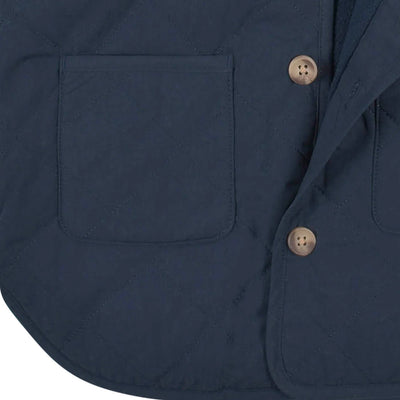 Baby Boys Navy Quilted Hooded Jacket Set 18M