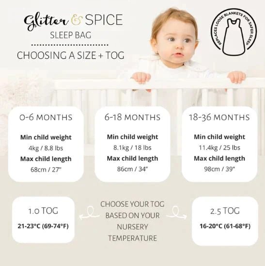 Glitter & Spice Sleep Bag 2.5 Tog Adventure Awaits