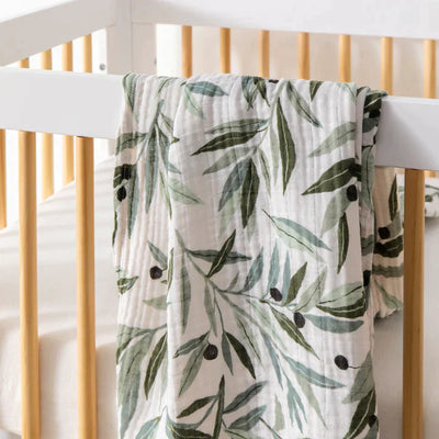 Swaddle Certified Organic Muslin Cotton Olive Branches