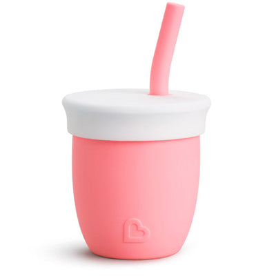 C’est Silicone!™ Training Cup with Straw Coral