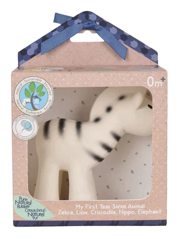 tikiri Pacifiers & Teethers - Zebra Organic Natural Rubber Rattle, Teether & Bath Toy Pacifiers & Teethers