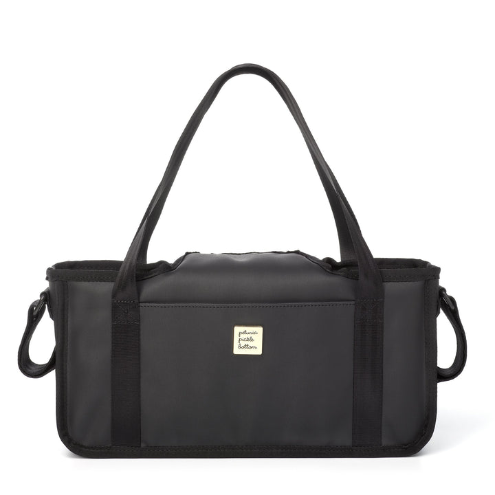 Petunia Pickle Bottom Wander Stroller Caddy Black Matte Leatherette