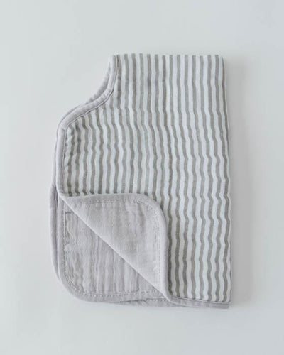 Cotton Muslin Burp Cloth  Grey Stripe