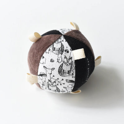 Organic Taggy Ball With Rattle - Woodland