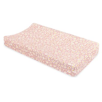 Quilted Changing Pad Cover Daisy